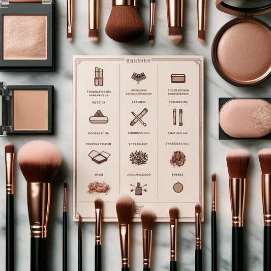 Makeup Brush Set With Various Brushes And Literature