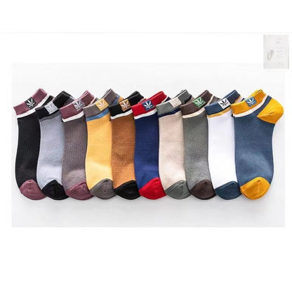 Short Color Matching Ankle Athletic Socks