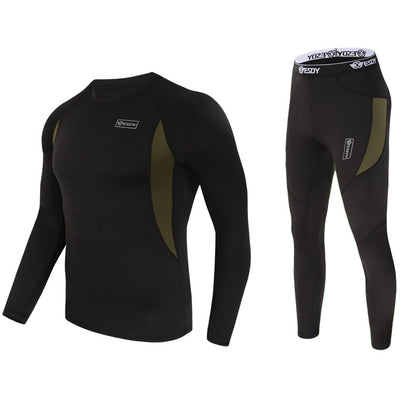 Men's Athletic Compression Set - Long-Sleeve Top and Leggings