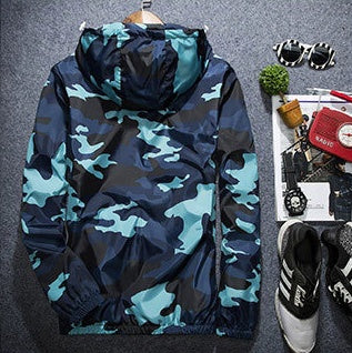 Men's Camouflage Windbreaker Jacket - Lightweight and Water-Resistant