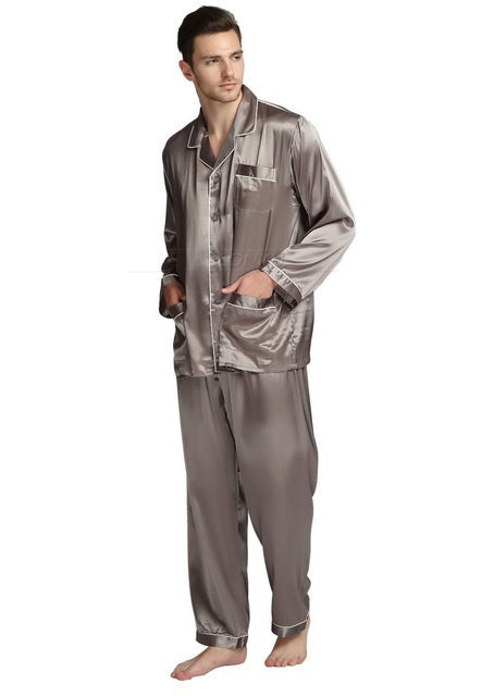 Men's Satin Pajama Set - Luxurious Comfort for Lounging and Sleeping