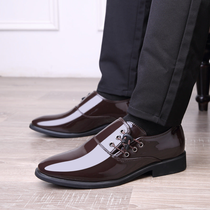 Men's Leather Lace-Up Business Casual Shoes