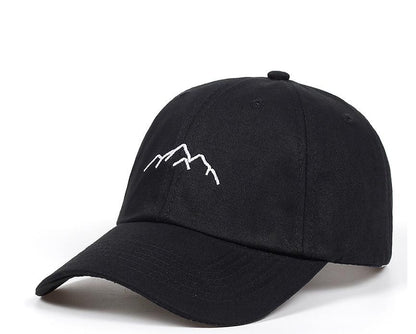 Minimalist Mountain Embroidered Cotton Baseball Cap – Adjustable and Breathable