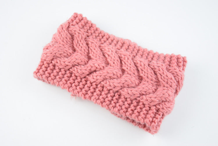 Women's Thick Knit Wool Headband - Diagonal Cross Design