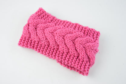 Women's Thick Knit Wool Headband - Diagonal Cross Design