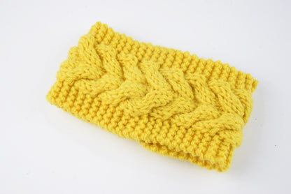 Women's Thick Knit Wool Headband - Diagonal Cross Design