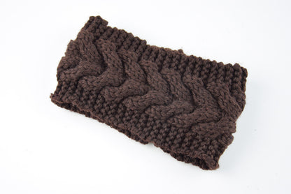 Women's Thick Knit Wool Headband - Diagonal Cross Design