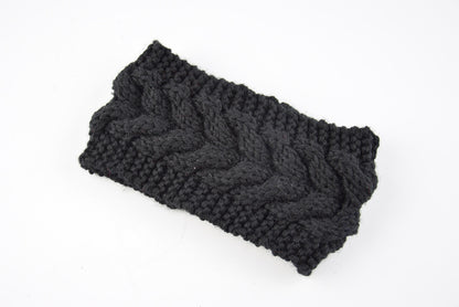 Women's Thick Knit Wool Headband - Diagonal Cross Design