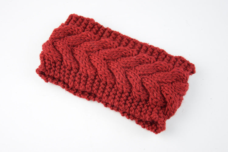 Women's Thick Knit Wool Headband - Diagonal Cross Design