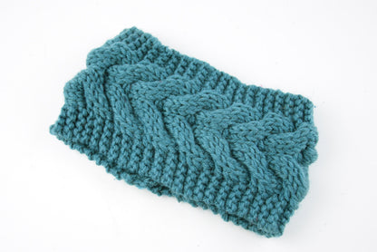 Women's Thick Knit Wool Headband - Diagonal Cross Design