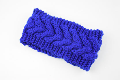 Women's Thick Knit Wool Headband - Diagonal Cross Design