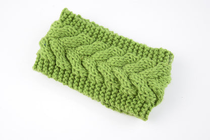 Women's Thick Knit Wool Headband - Diagonal Cross Design