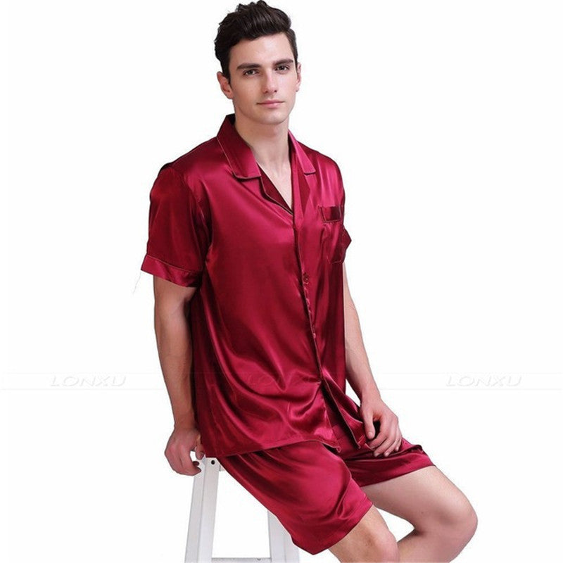 Men's Silk Satin Pyjama Set - Plus Size Nightwear