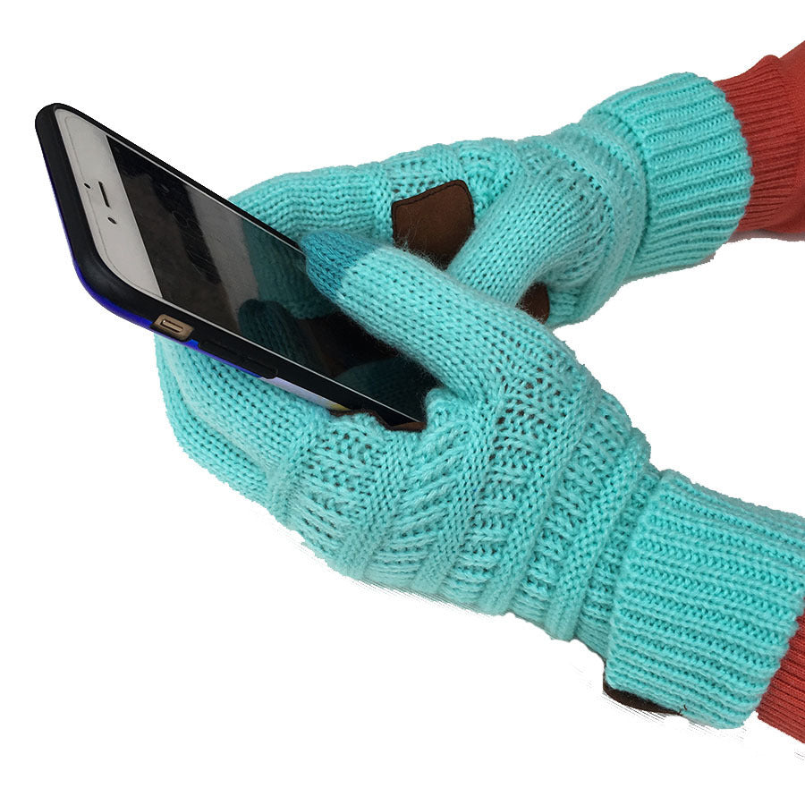 European And American Wool Knitted Touch Screen Gloves