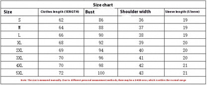 Printed Round Neck T-shirt Spring And Summer Leisure Sizing Chart