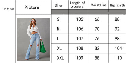 Fashion Wide-Leg Jeans For Women Size Chart