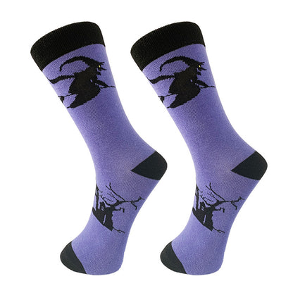 Halloween Bat Print Socks – Fun and Festive Cotton Socks for Spooky Style