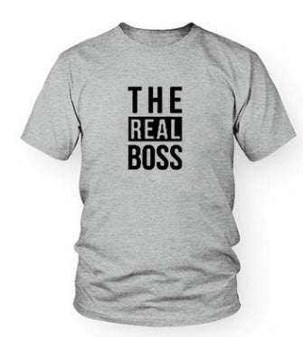 The Boss" & "The Real Boss" Couples Matching T-Shirt Set