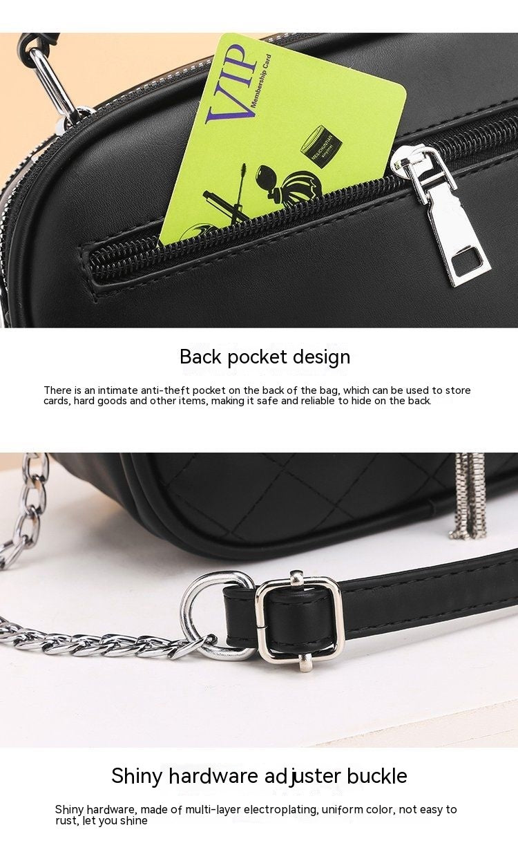 One-Shoulder Large Capacity Handbag Black Rear Aspect Back Pocket