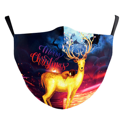 Double-Layer Christmas Mask with Funny Digital Print – Festive Dust Protection