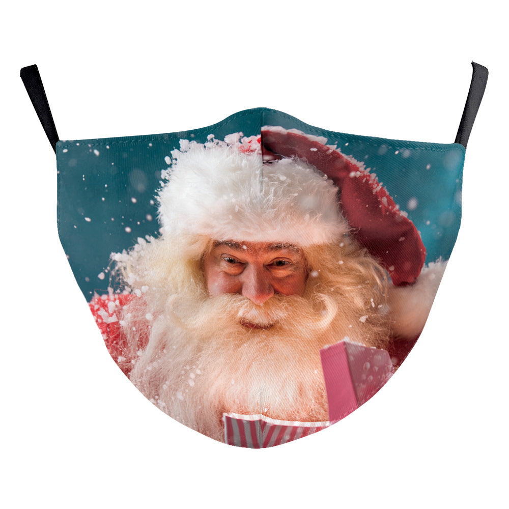 Double-Layer Christmas Mask with Funny Digital Print – Festive Dust Protection