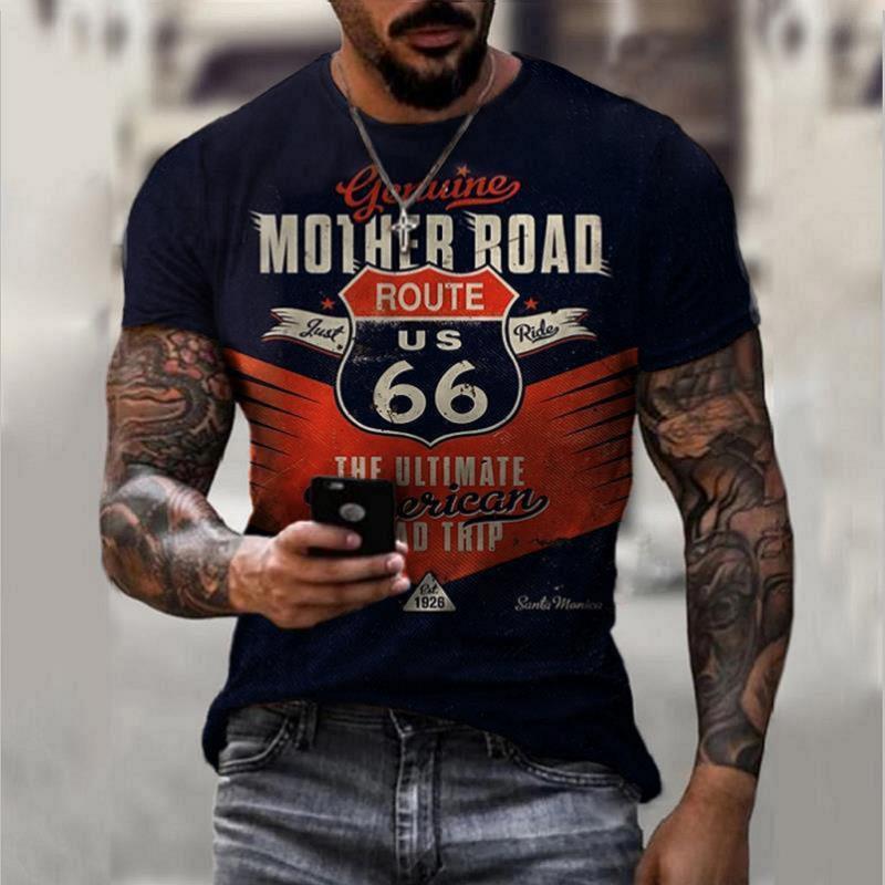 Men's Vintage Route 66 Graphic T-Shirt - Classic and Comfortable