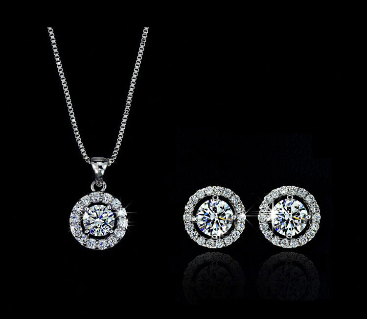 Elegant Round-Cut Jewellery Set – Necklace, Bracelet, and Earrings