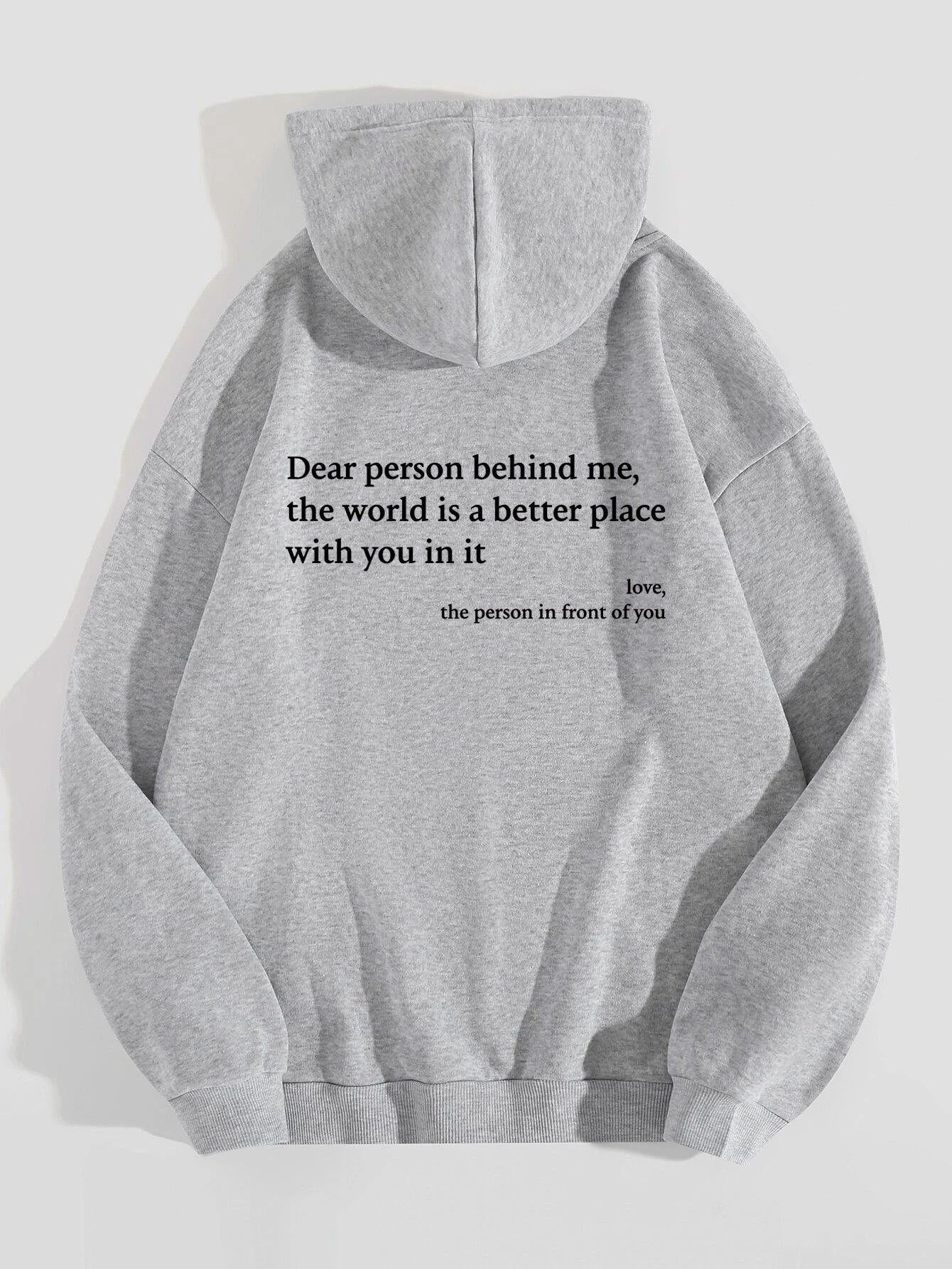 Inspirational quote hoodie in grey colour