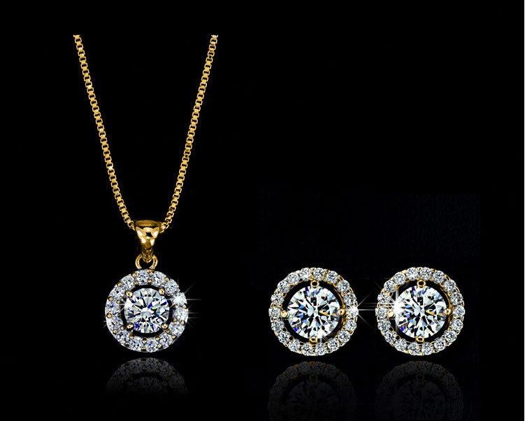 Elegant Round-Cut Jewellery Set – Necklace, Bracelet, and Earrings