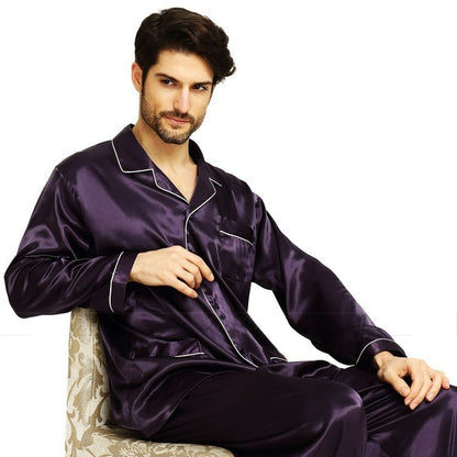 Men's Satin Pajama Set - Luxurious Comfort for Lounging and Sleeping