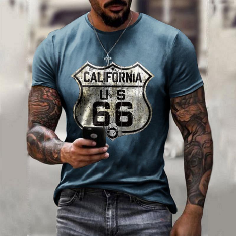 Men's Vintage Route 66 Graphic T-Shirt - Classic and Comfortable