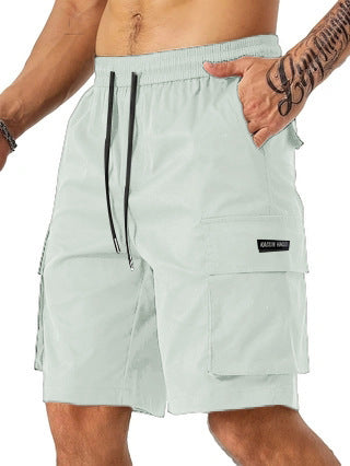 Men's Classic Cargo Shorts with Adjustable Drawstring Waist