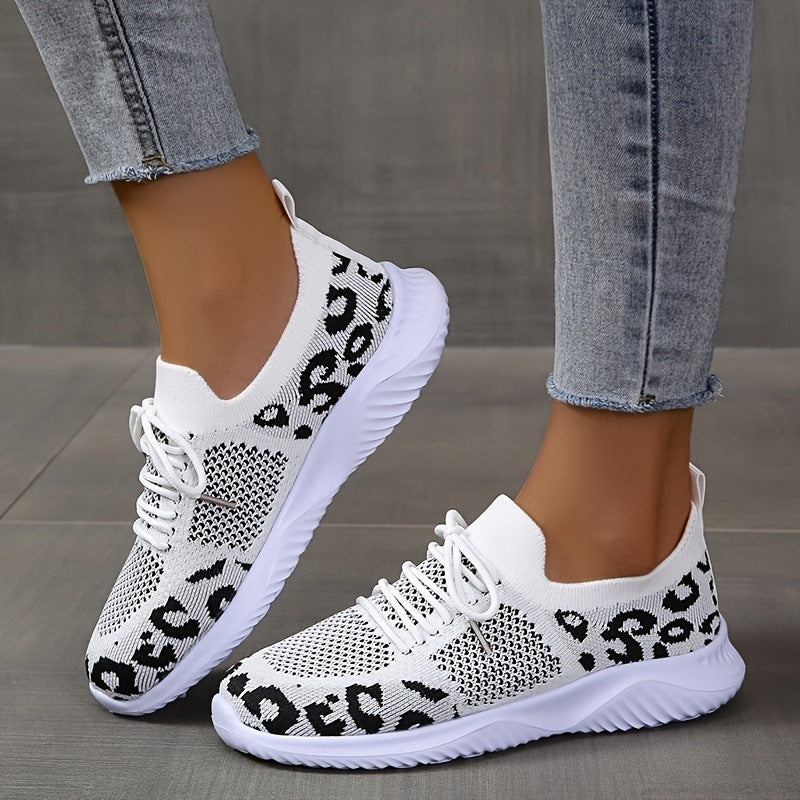 Side view of Leopard Print Lace Up Shoes