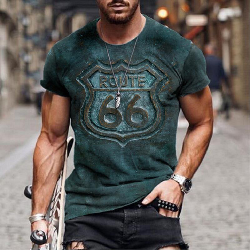 Men's Vintage Route 66 Graphic T-Shirt - Classic and Comfortable