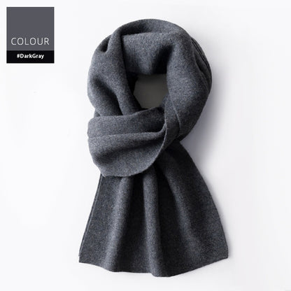 Wool Scarf Men's Winter Plaid Double-sided Scarf