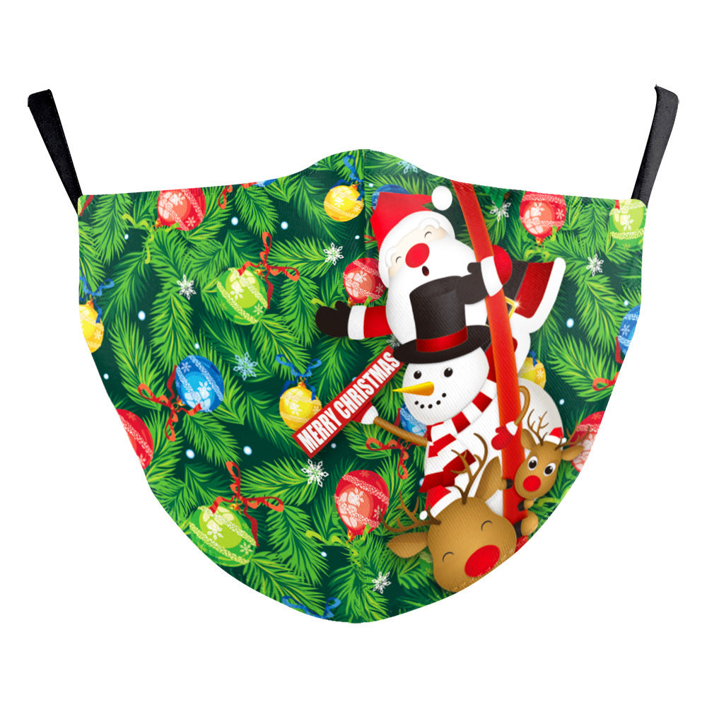 Double-Layer Christmas Mask with Funny Digital Print – Festive Dust Protection