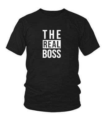 The Boss" & "The Real Boss" Couples Matching T-Shirt Set