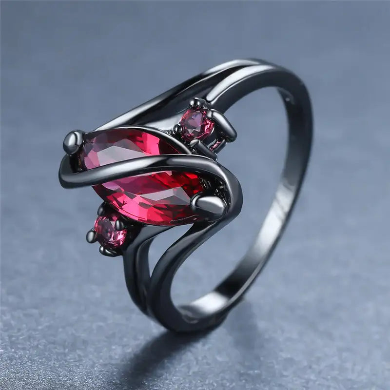 Elegant red crystal ring