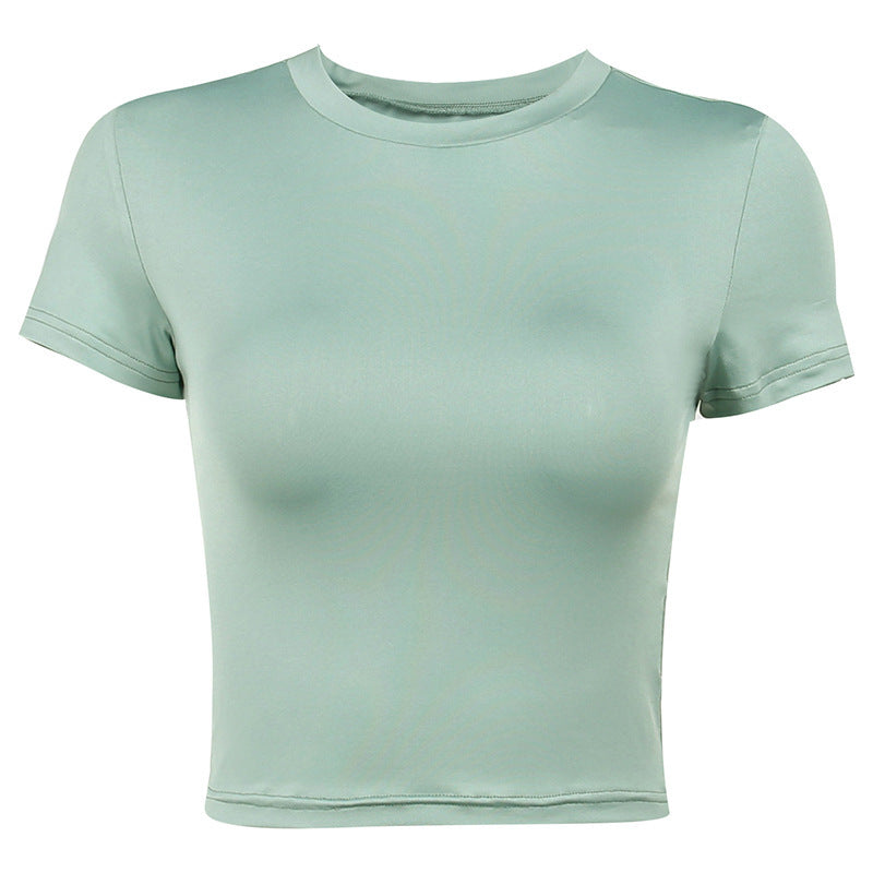 Women's Slim Short-Sleeved Top – European and American Style, Versatile All-Matching Design