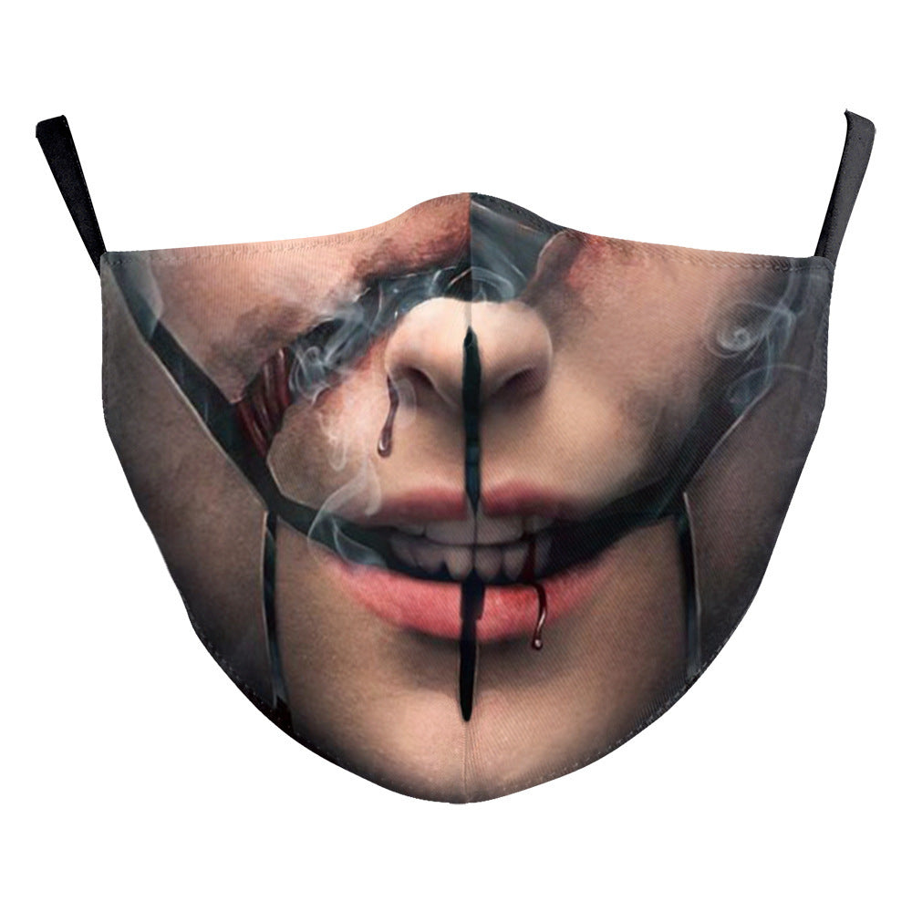 Halloween Skull Funny Digital Printing Double-layer Dust Mask