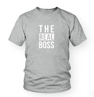 The Boss" & "The Real Boss" Couples Matching T-Shirt Set