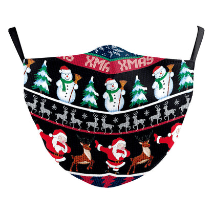 Double-Layer Christmas Mask with Funny Digital Print – Festive Dust Protection