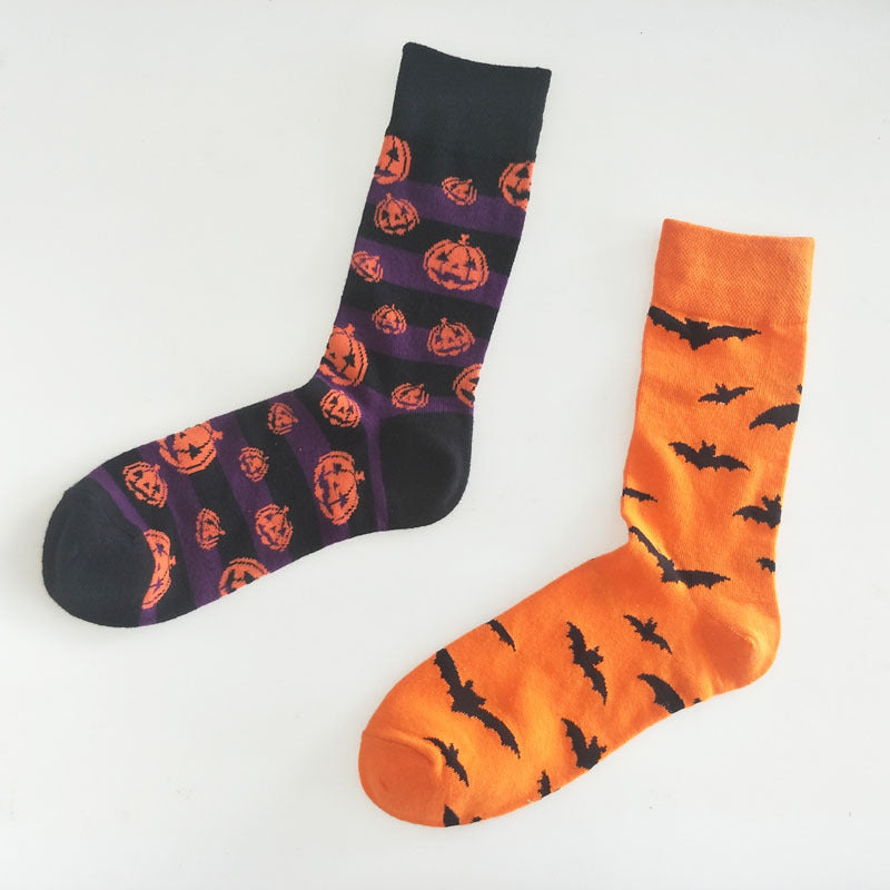 Halloween Bat Print Socks – Fun and Festive Cotton Socks for Spooky Style