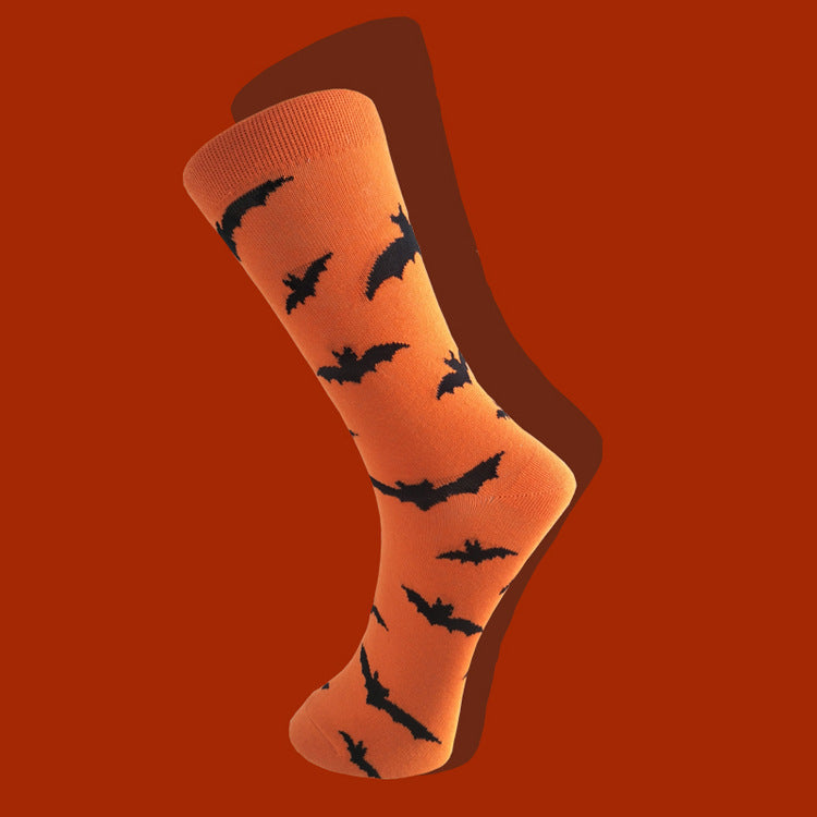 Halloween Bat Print Socks – Fun and Festive Cotton Socks for Spooky Style