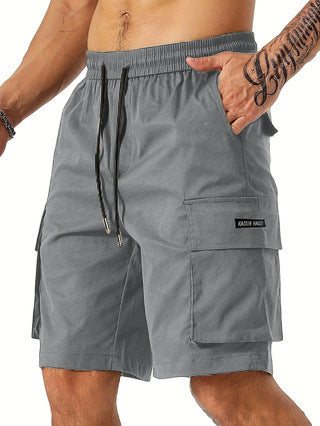 Men's Classic Cargo Shorts with Adjustable Drawstring Waist