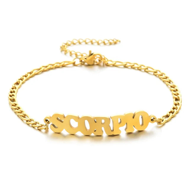 Gold Scorpio zodiac charm bracelet