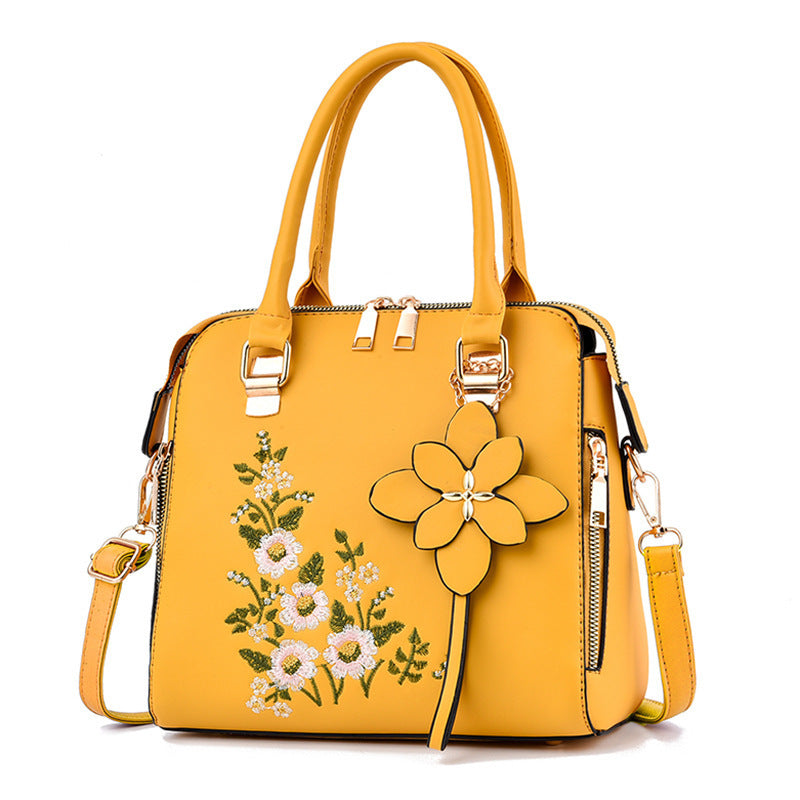 Women's Embroidered Messenger Bag Yellow 5 of 8