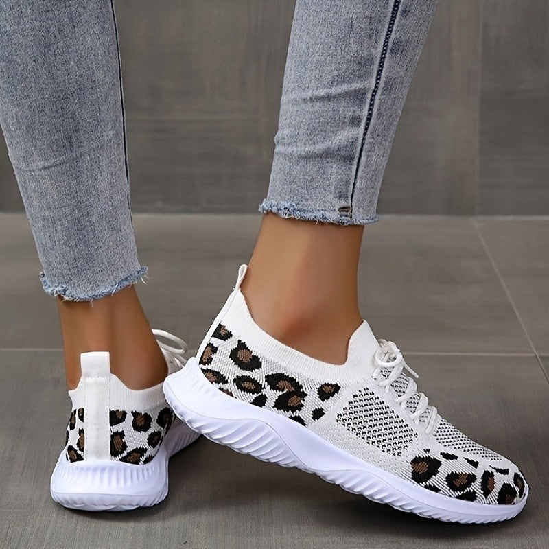 Lightweight Leopard Print Lace Up Shoes