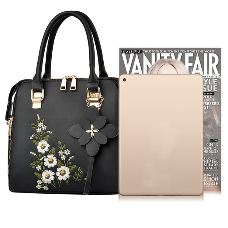 Women's Embroidered Messenger Bag Black Vanity Fair 7 of 8