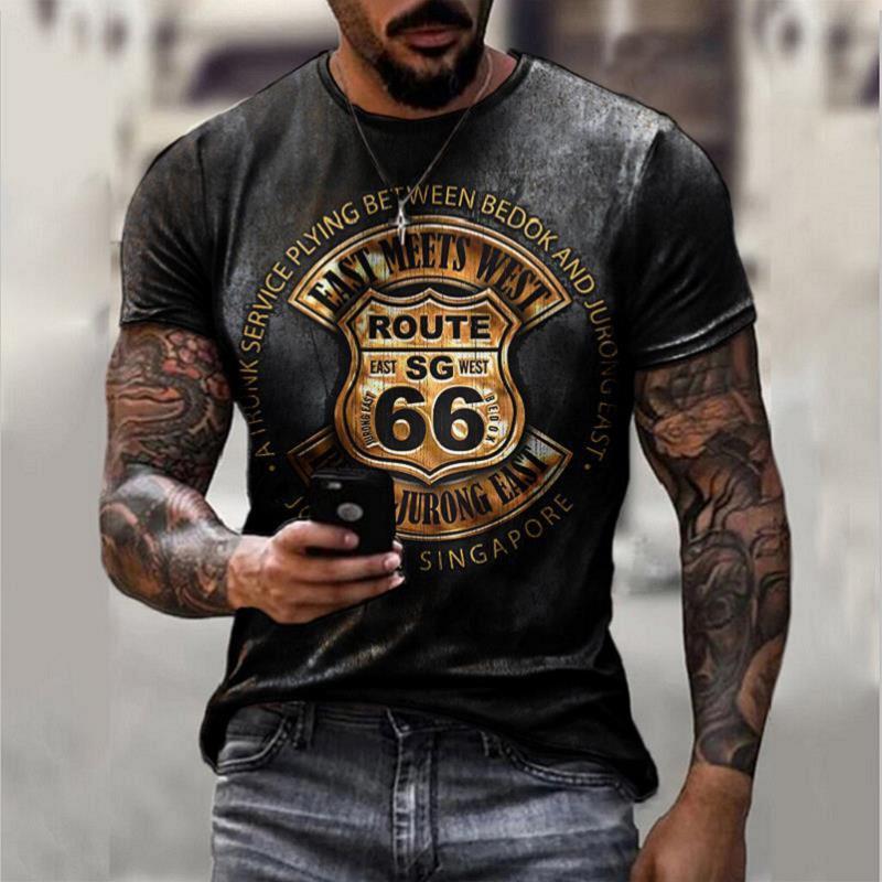 Men's Vintage Route 66 Graphic T-Shirt - Classic and Comfortable